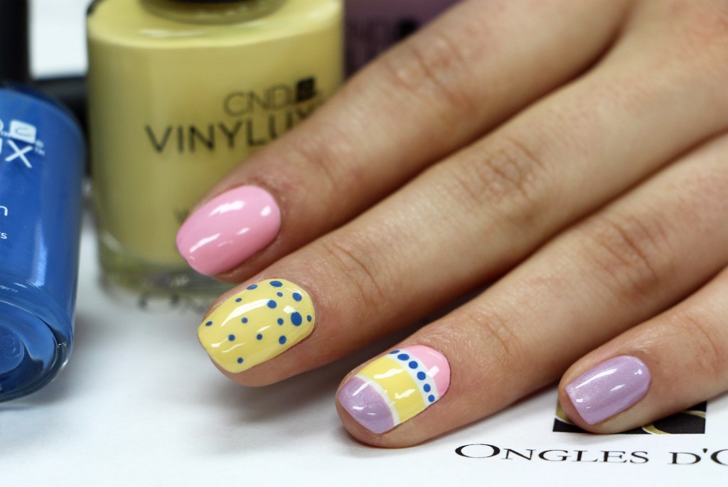 Nail art paques oeuf pastel