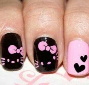 hello kitty nail-art