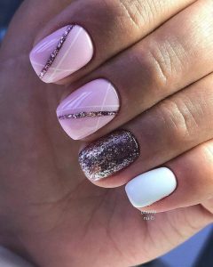 glitter nail art rose