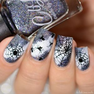 nail-art halloween spiderweb araignée