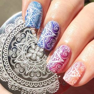 stamping nail-art fleur