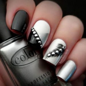 stud nail gray black silver