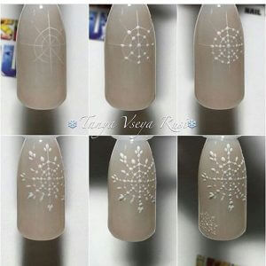 tutorial nail art flocon noel